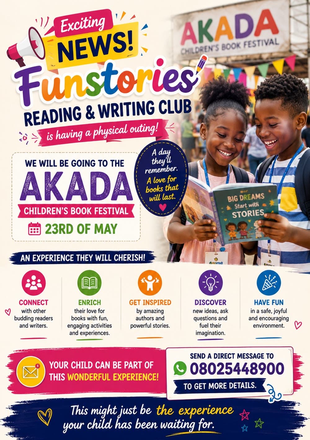 Funstories Reading & Writing Club at the Akada Children's Book Festival